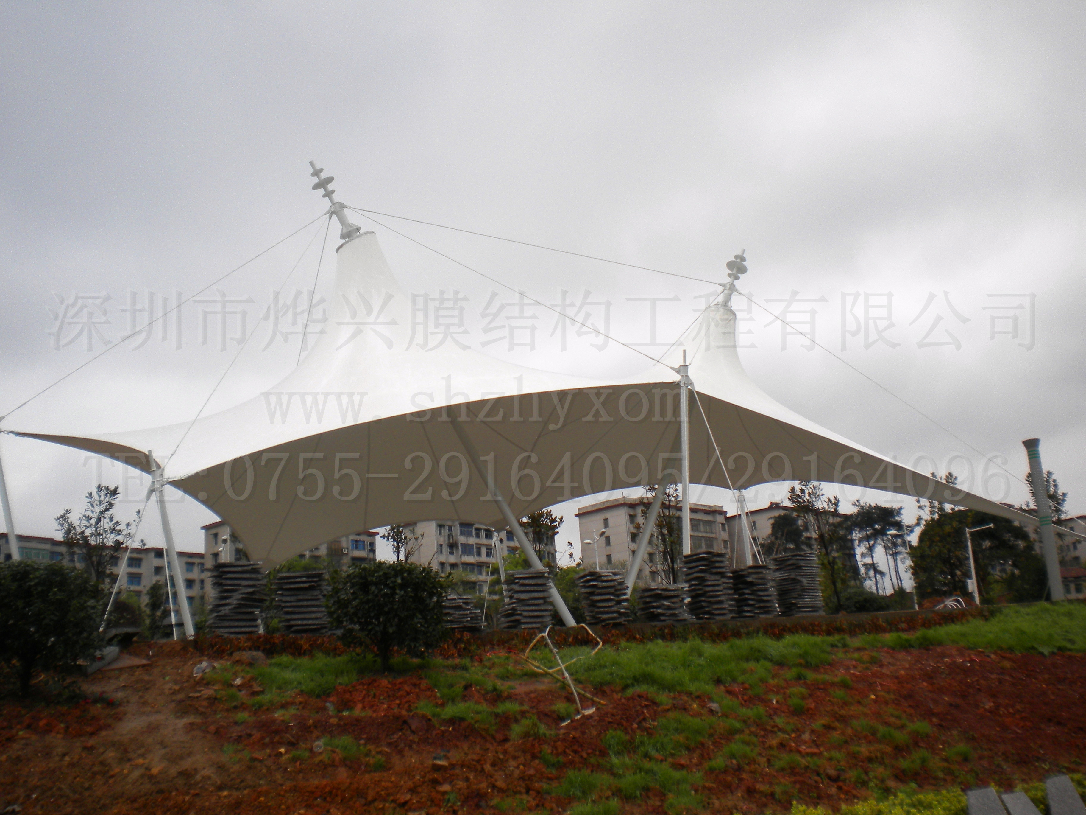 湖南衡陽湘江西岸景觀膜結構遮陽棚工程JPG